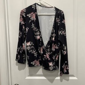 Floral Wrap Top Size L/XL